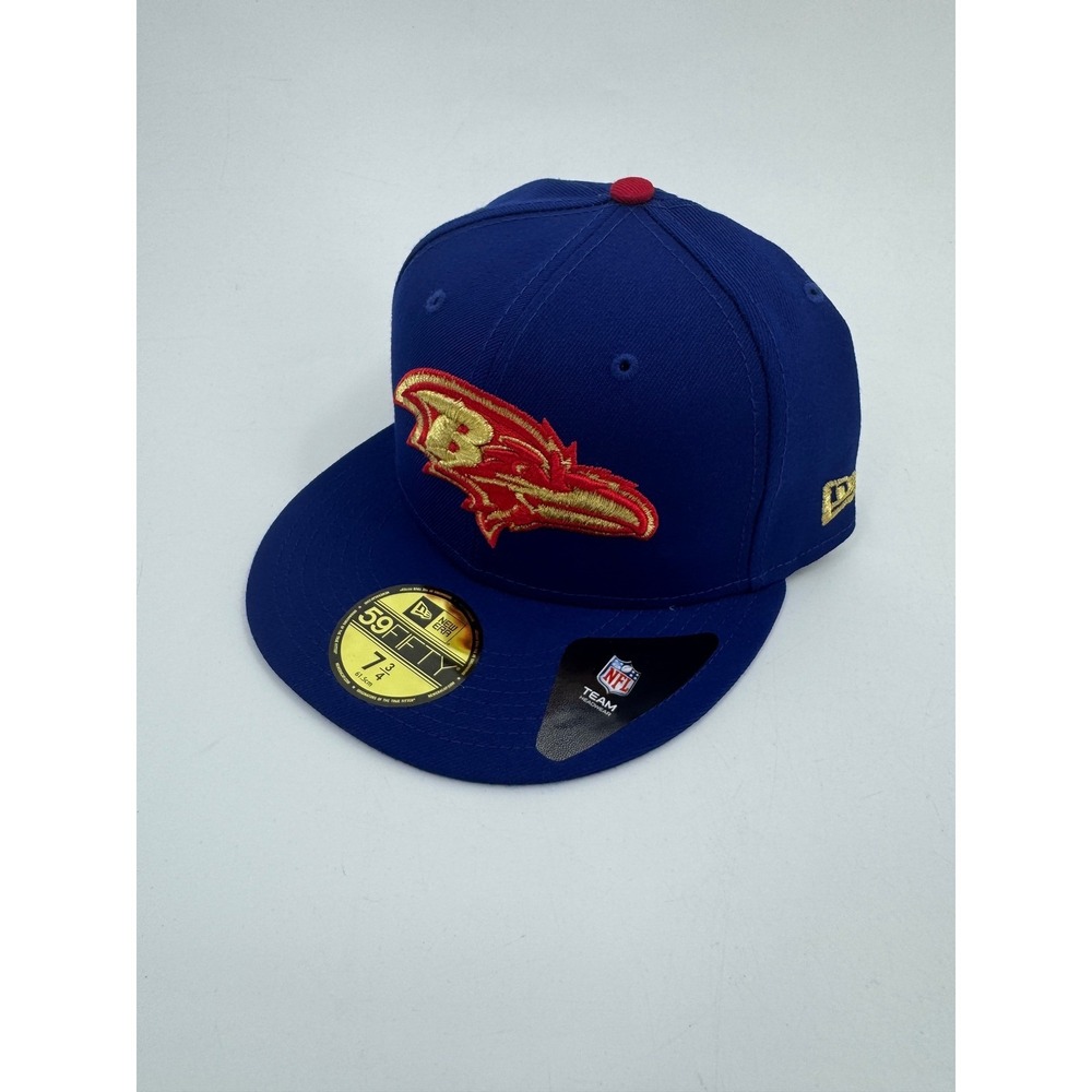 New Era 59FIFTY Baltimore Ravens Hat Blue Gold Red USA Helmet Size 7 3/4 RARE - Picture 2 of 8